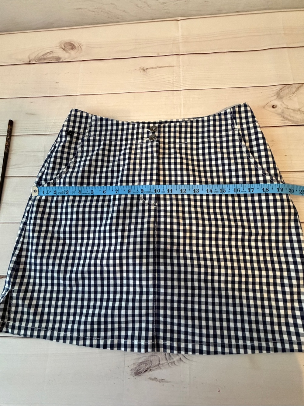 Kartel Navy & White Gingham Skort Size Medium| Perfect for Vacation| Casual - Picture 8 of 11